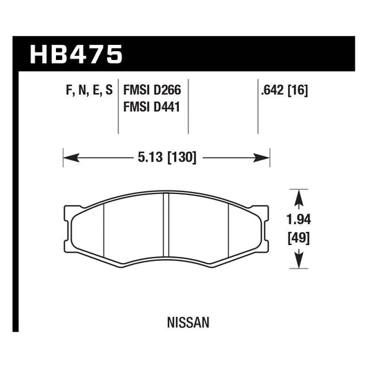 Hawk HB475E.642 Racing Pad - Blue Compound - FastLap Supply