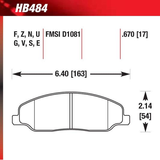 Hawk HB484F.670 Street Performance Pad - HPS Compound - FastLap Supply