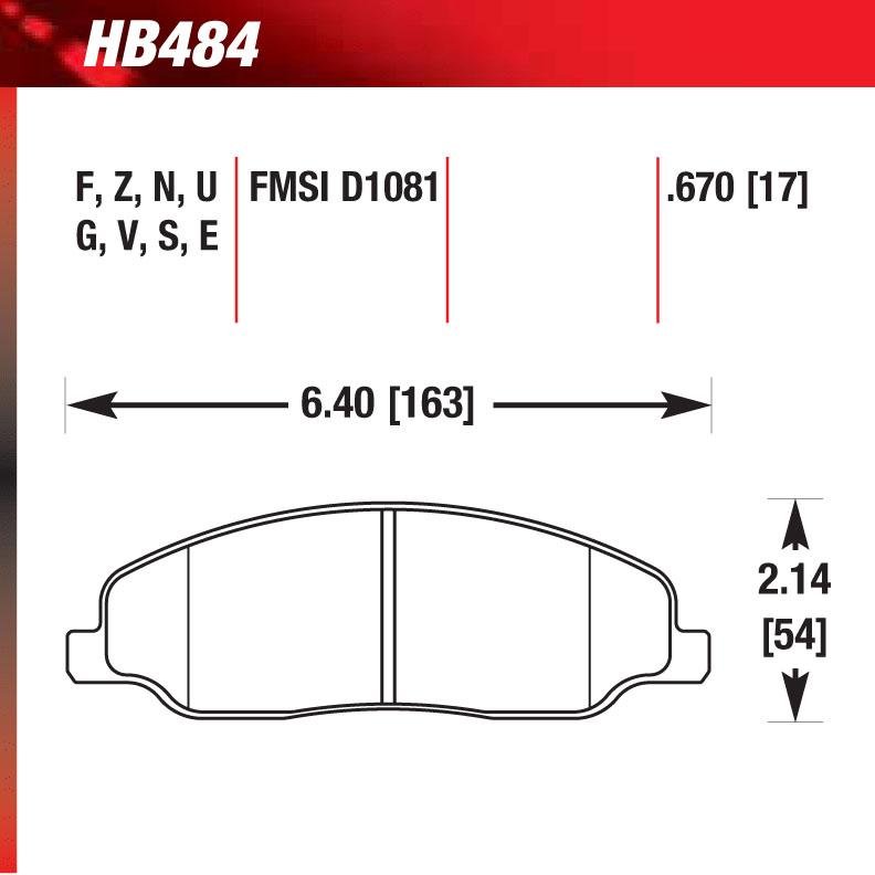 Hawk HB484U.670 Racing Pad - DTC-70 Compound - FastLap Supply