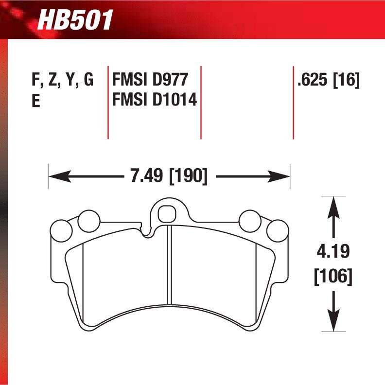 Hawk HB501G.625 Racing Pad - DTC-60 Compound - FastLap Supply