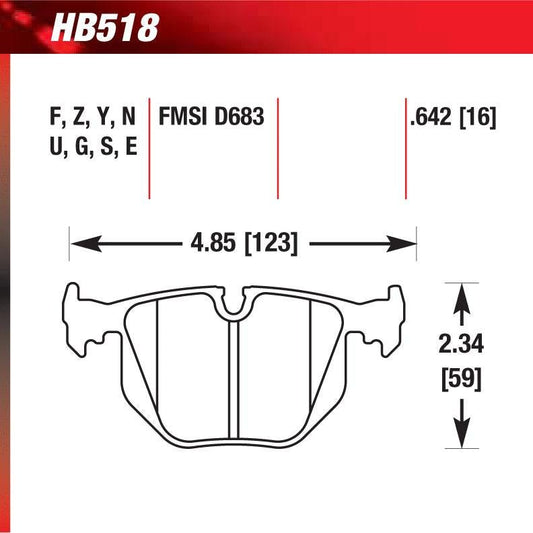 Hawk HB518F.642 Street Performance Pad - HPS Compound - FastLap Supply