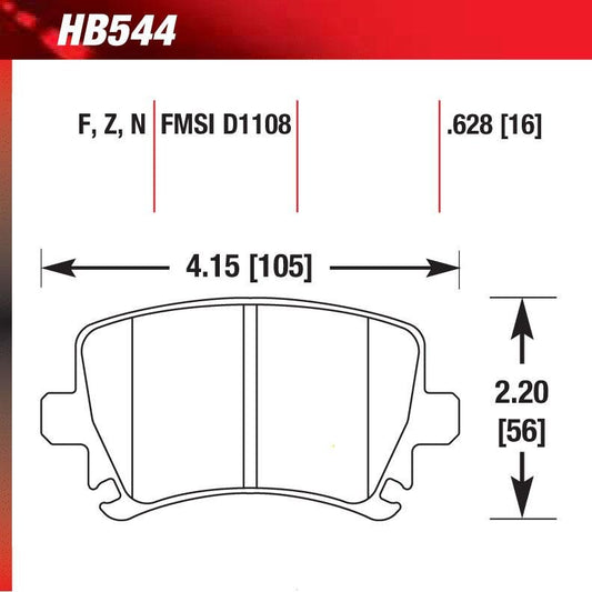 Hawk HB544F.628 Street Performance Pad - HPS Compound - FastLap Supply