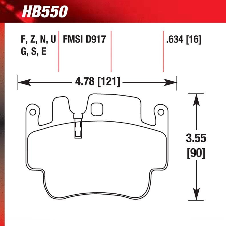 Hawk HB550F.634 Street Performance Pad - HPS Compound - FastLap Supply