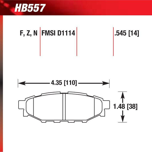 Hawk HB557F.545 Street Performance Pad - HPS Compound - FastLap Supply
