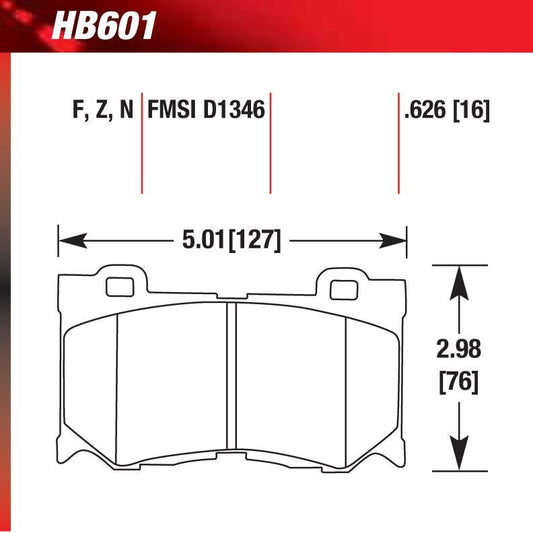 Hawk HB601G.626 Racing Pad - DTC-60 Compound - FastLap Supply