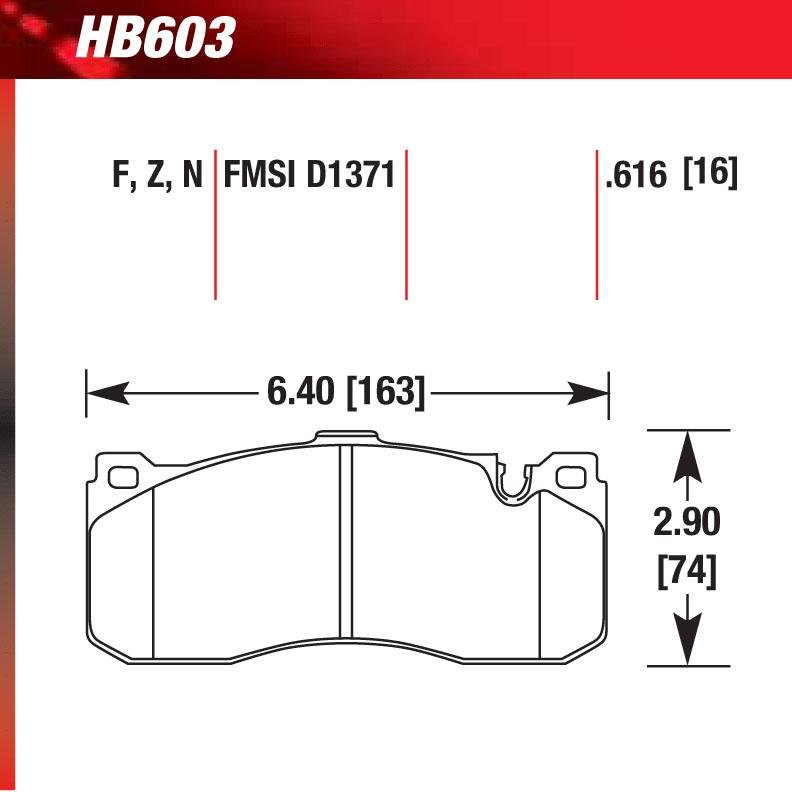 Hawk HB603N.616 Performance Pad - HP Plus Compound - FastLap Supply