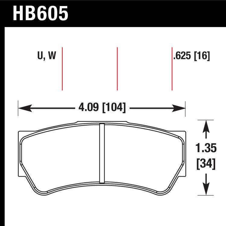 Hawk HB605U.625 Racing Pad - DTC-70 Compound - FastLap Supply