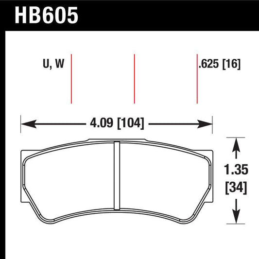 Hawk HB605U.625 Racing Pad - DTC-70 Compound - FastLap Supply