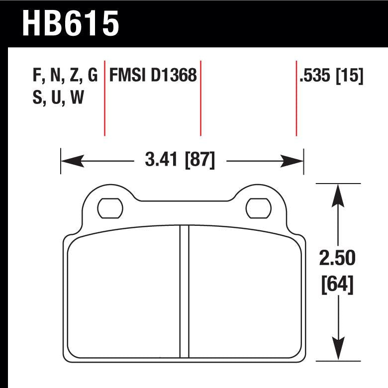 Hawk HB615F.535 Street Performance Pad - HPS Compound - FastLap Supply