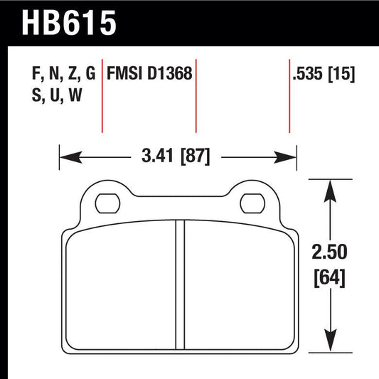 Hawk HB615F.535 Street Performance Pad - HPS Compound - FastLap Supply