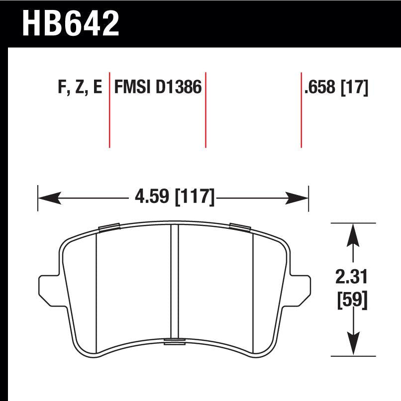 Hawk HB642B.658 Street Performance Pad - HPS 5.0 Compound - FastLap Supply