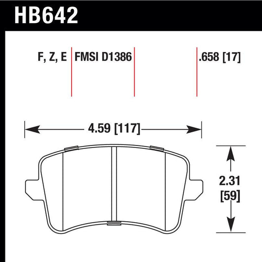 Hawk HB642B.658 Street Performance Pad - HPS 5.0 Compound - FastLap Supply