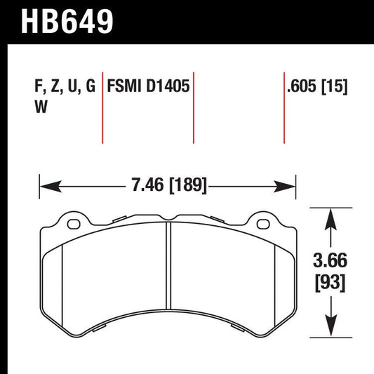 Hawk HB649B.605 Street Performance Pad - HPS 5.0 Compound - FastLap Supply