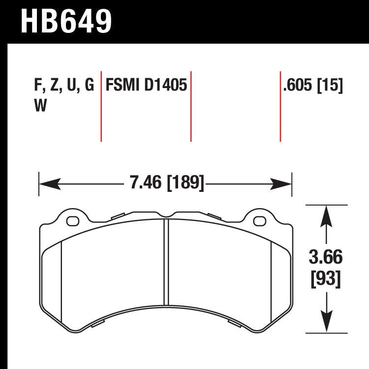 Hawk HB649F.605 Street Performance Pad - HPS Compound - FastLap Supply