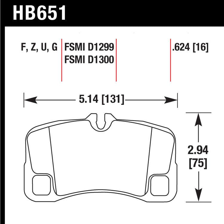 Hawk HB651U.624 Racing Pad - DTC-70 Compound - FastLap Supply