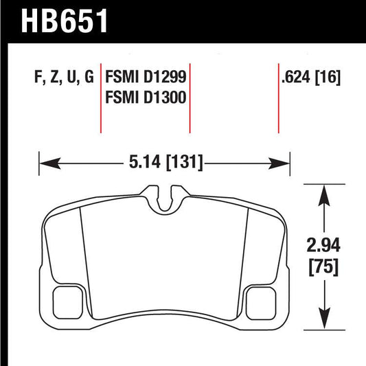 Hawk HB651U.624 Racing Pad - DTC-70 Compound - FastLap Supply