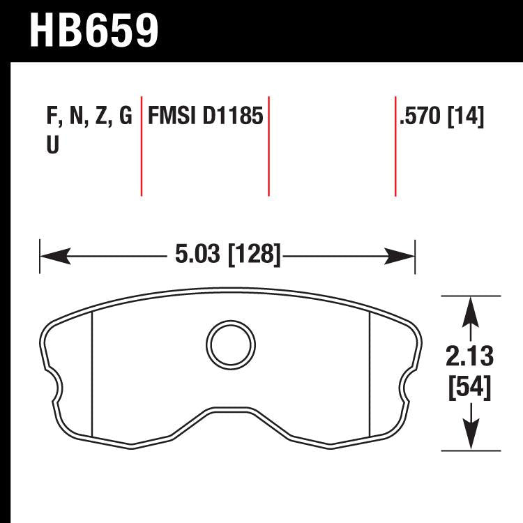 Hawk HB659N.570 Performance Pad - HP Plus Compound - FastLap Supply