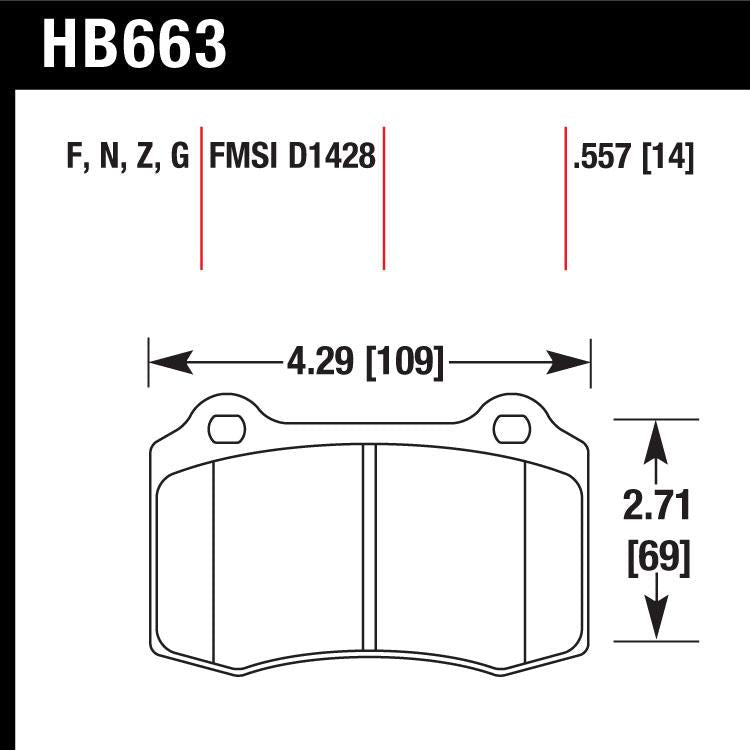Hawk HB663F.557 Street Performance Pad - HPS Compound - FastLap Supply