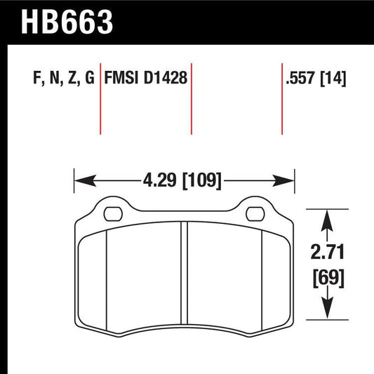 Hawk HB663F.557 Street Performance Pad - HPS Compound - FastLap Supply