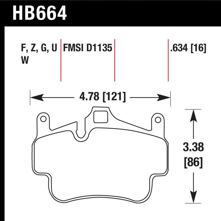 Hawk HB664F.634 Street Performance Pad - HPS Compound - FastLap Supply