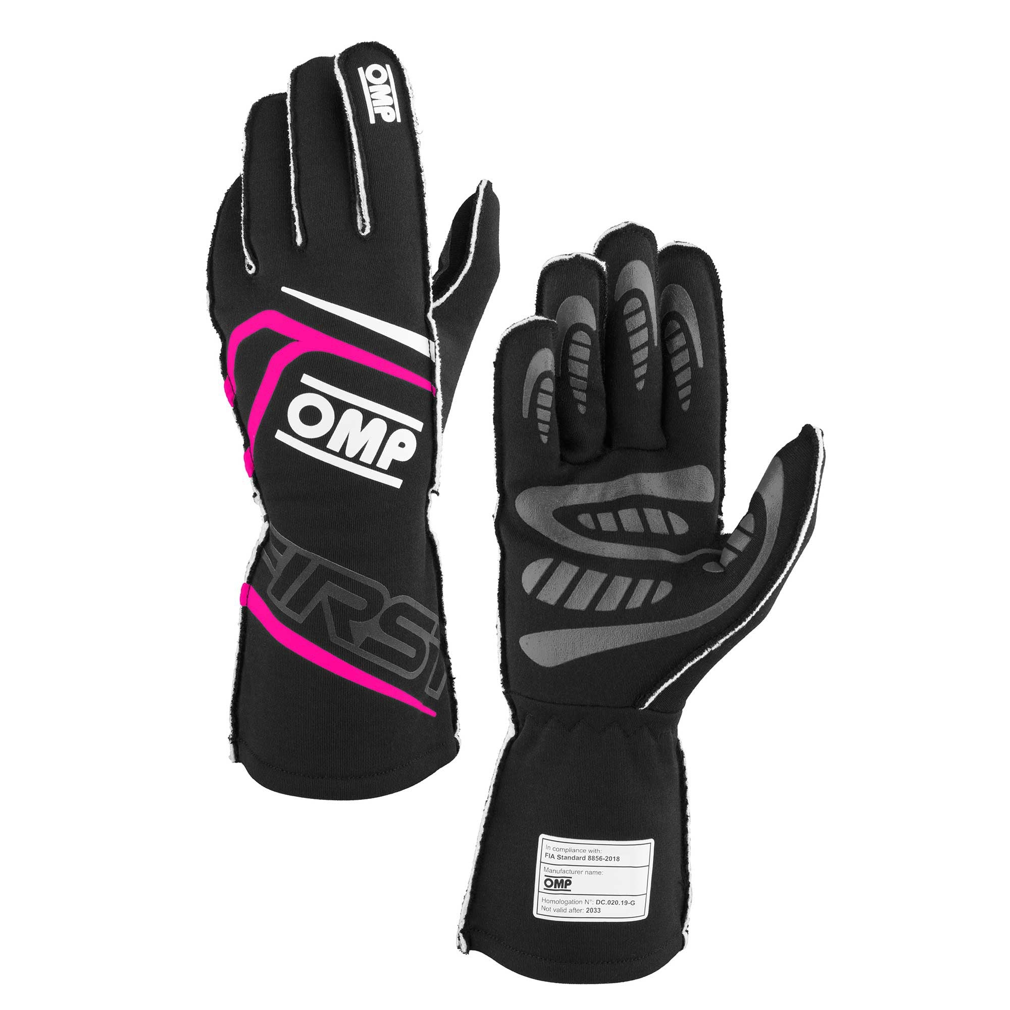 OMP First FIre Resistant Racing Gloves - FIA 8856-2018