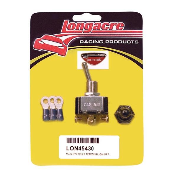 Longacre Ignition (On/Off) Switch With Cover - 3 Terminals - FastLap Supply