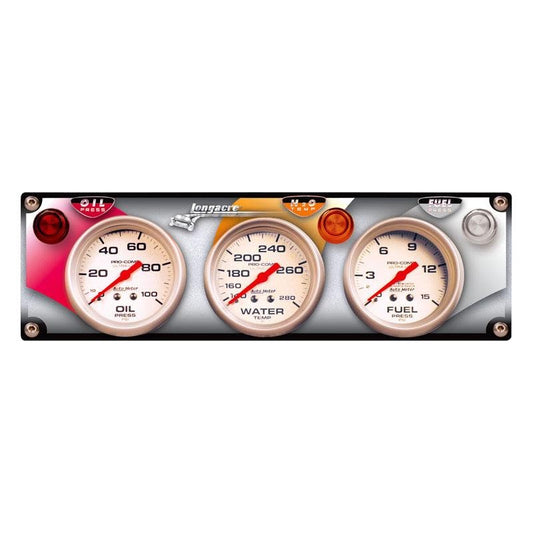 Longacre Ultra-Lite 3-Gauge Panel - OP, WT, FP - FastLap Supply