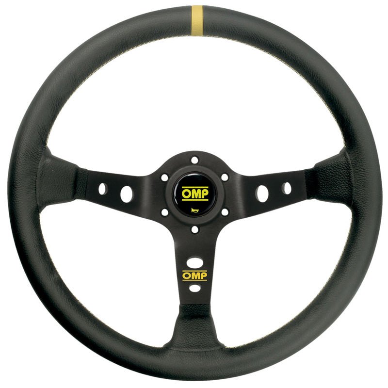 OMP Corsica Steering Wheel - Black Leather - FastLap Supply