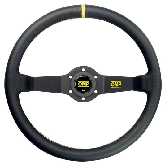 OMP Rally Steering Wheel - Black Leather - FastLap Supply