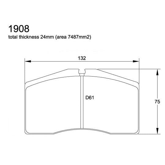 Pagid U-1908 Blue Racing Pad - RS42 Compound - FastLap Supply