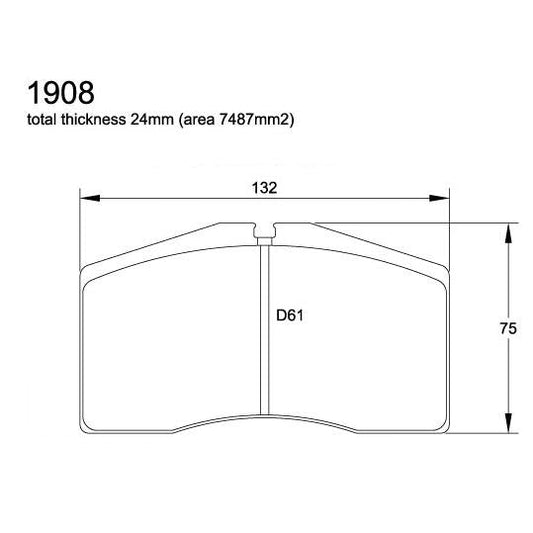 Pagid U-1908 Blue Racing Pad - RS42 Compound - FastLap Supply