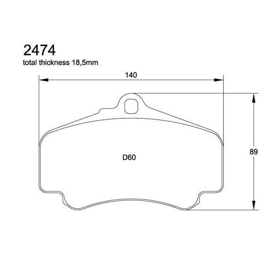 Pagid U-2474 Orange Racing Pad - RS44 Compound - FastLap Supply