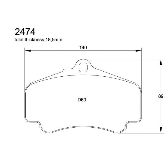 Pagid U-2474 Yellow Racing Pad - RS29 Compound - FastLap Supply