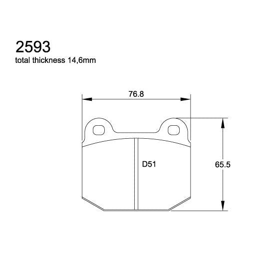 Pagid U-2593 Black Racing Pad - RS14 Compound - FastLap Supply