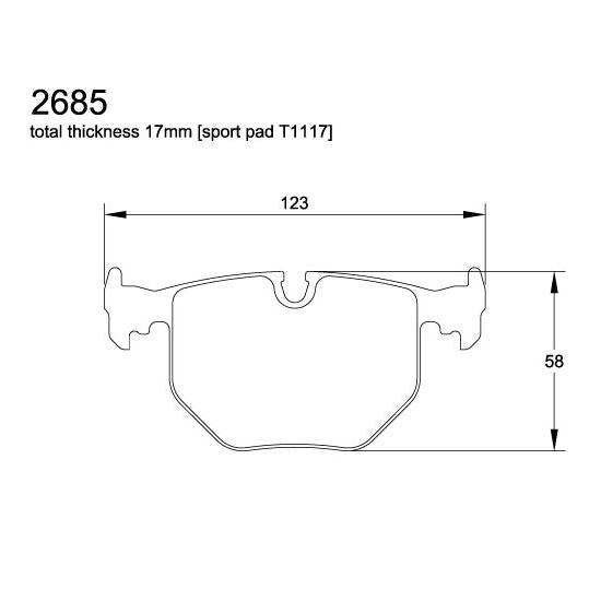 Pagid U-2685 Yellow Racing Pad - RS29 Compound - FastLap Supply