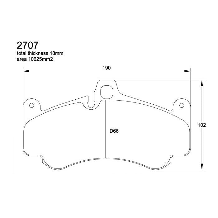 Pagid U-2707 Black Racing Pad - RS14 Compound - FastLap Supply