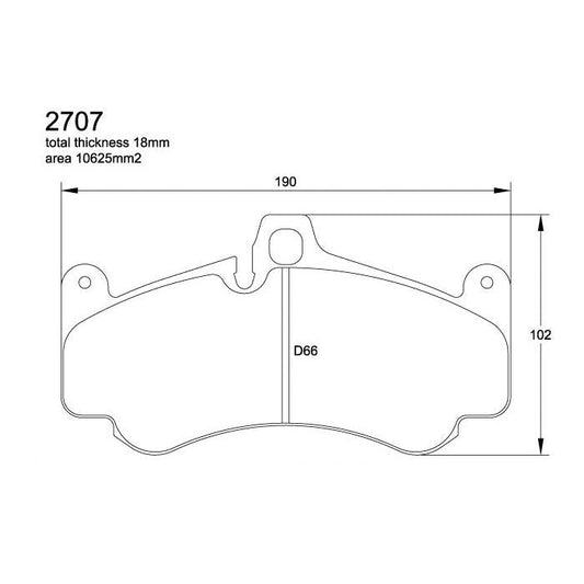 Pagid U-2707 Orange Racing Pad - RS44 Compound - FastLap Supply