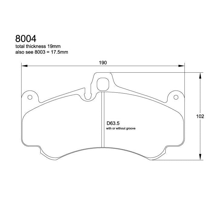 Pagid U-8004 Black Racing Pad - RS14 Compound - FastLap Supply