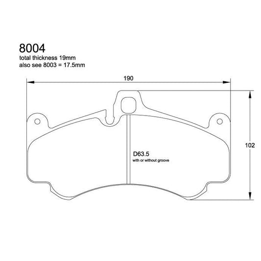 Pagid U-8004 Yellow Racing Pad - RS29 Compound - FastLap Supply