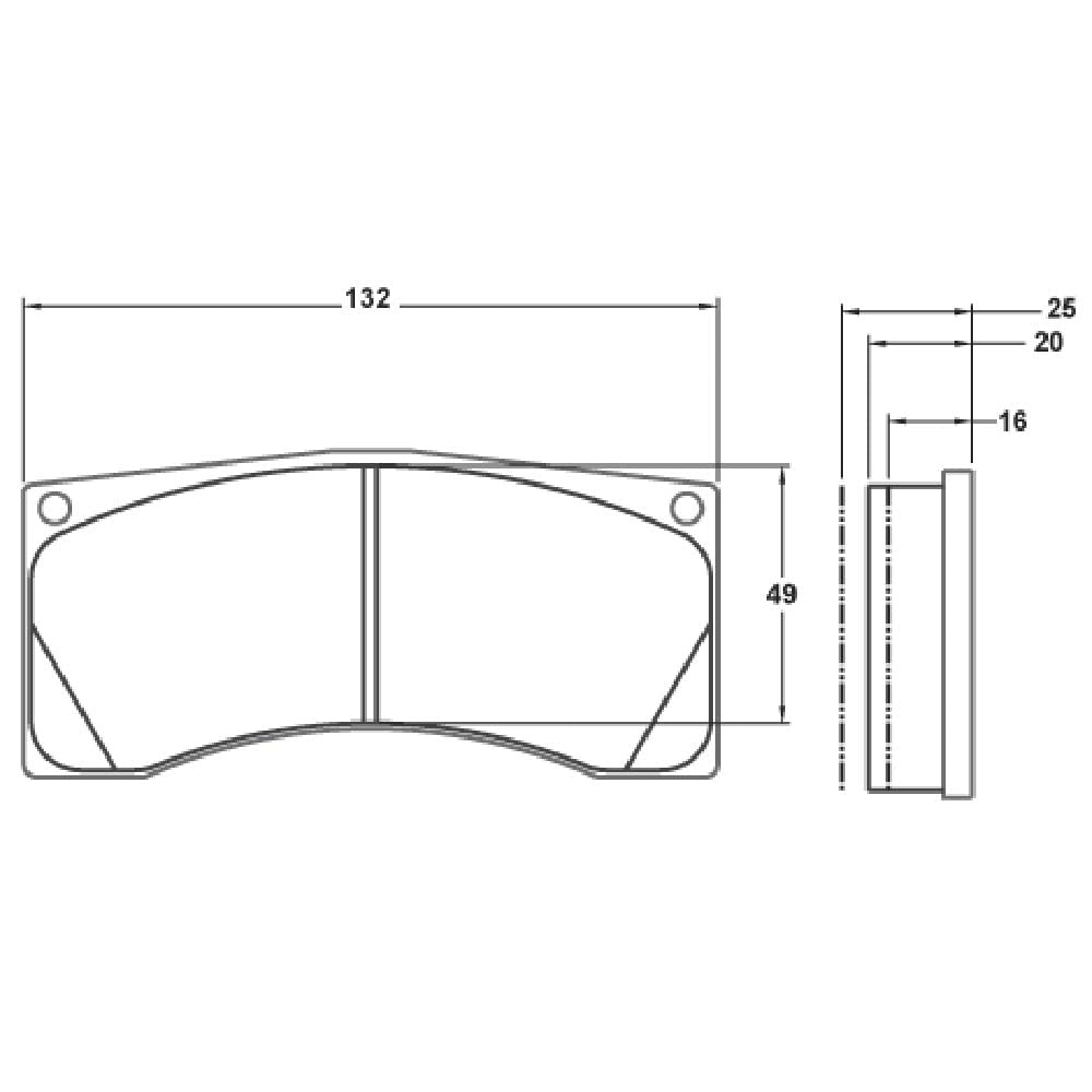 PFC Porsche 991/992 GT3 R Rear Brake Pads - 332 Compound - 7700.332.25.44 - FastLap Supply