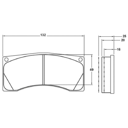 PFC Porsche 991/992 GT3 R Rear Brake Pads - 39 Compound - 7700.39.25.34 - FastLap Supply