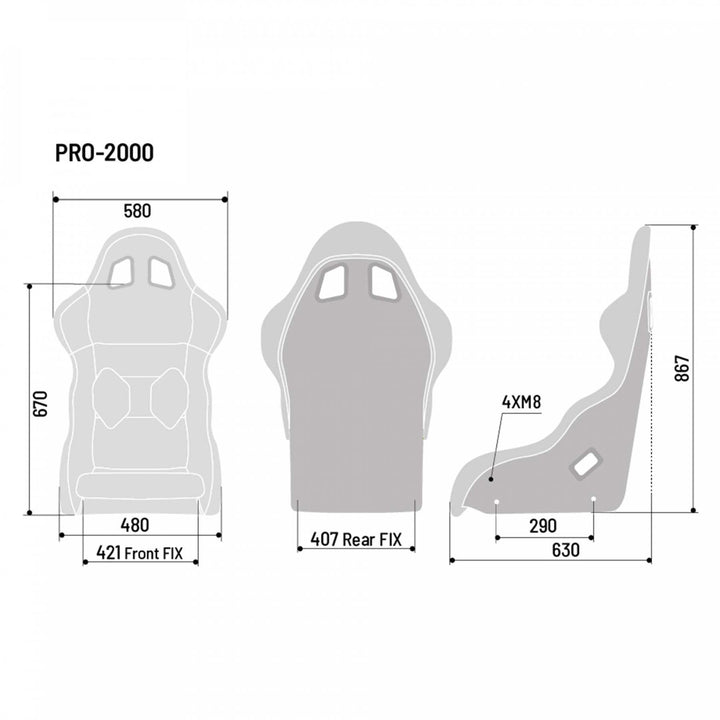 Sparco Martini Pro 2000 QRT Fiberglass Racing Seat