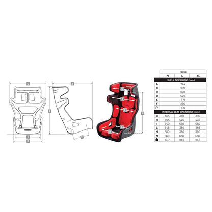 Sabelt GT-Pad FIA Racing Seat (Shell Only) - FastLap Supply