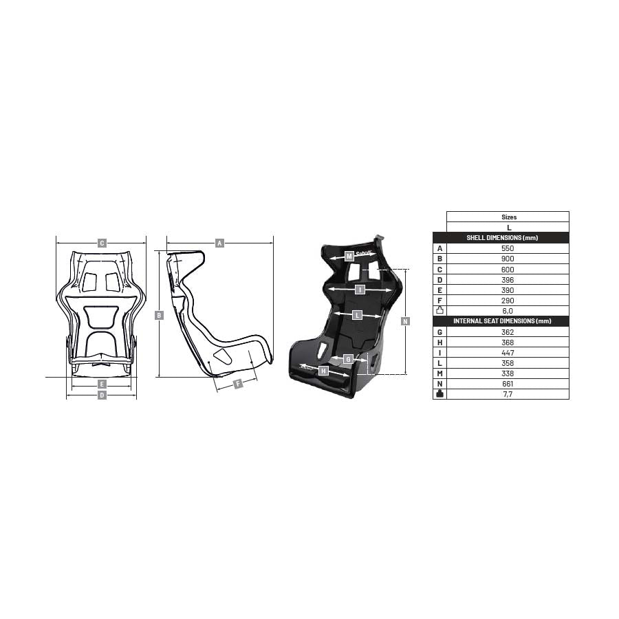 Sabelt X-Pad FIA Racing Seat - FastLap Supply