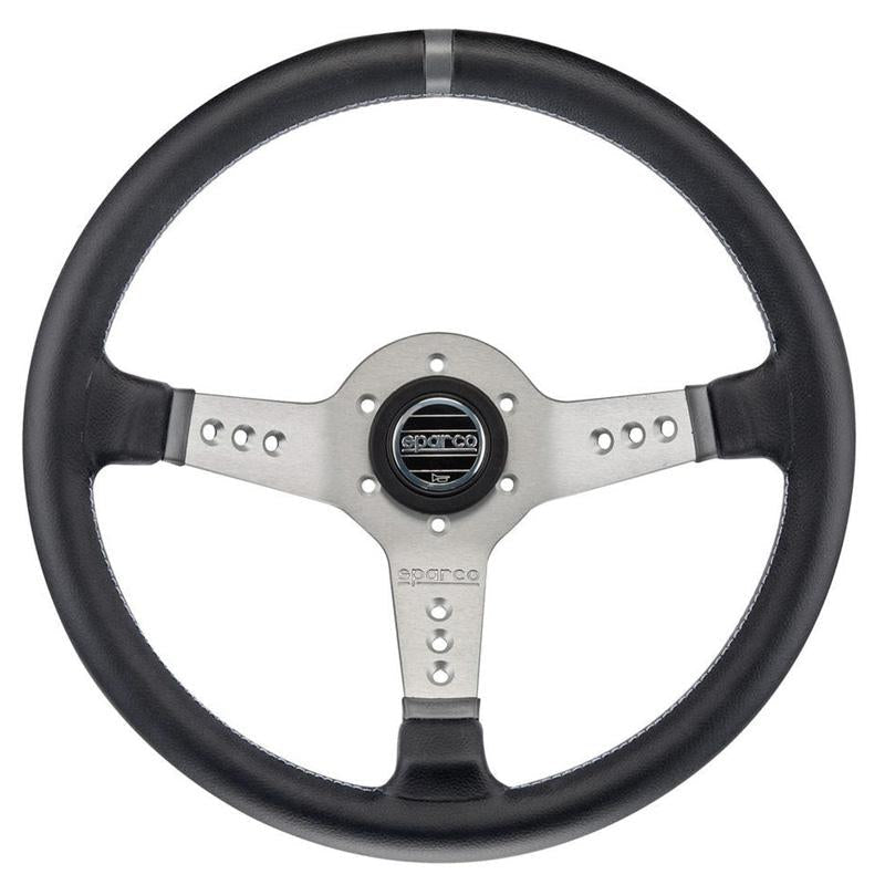 Sparco L777 Steering Wheel - Black Leather - FastLap Supply