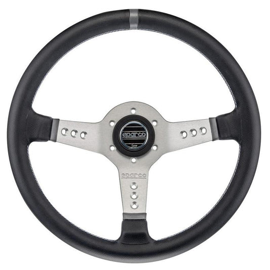 Sparco L777 Steering Wheel - Black Leather - FastLap Supply