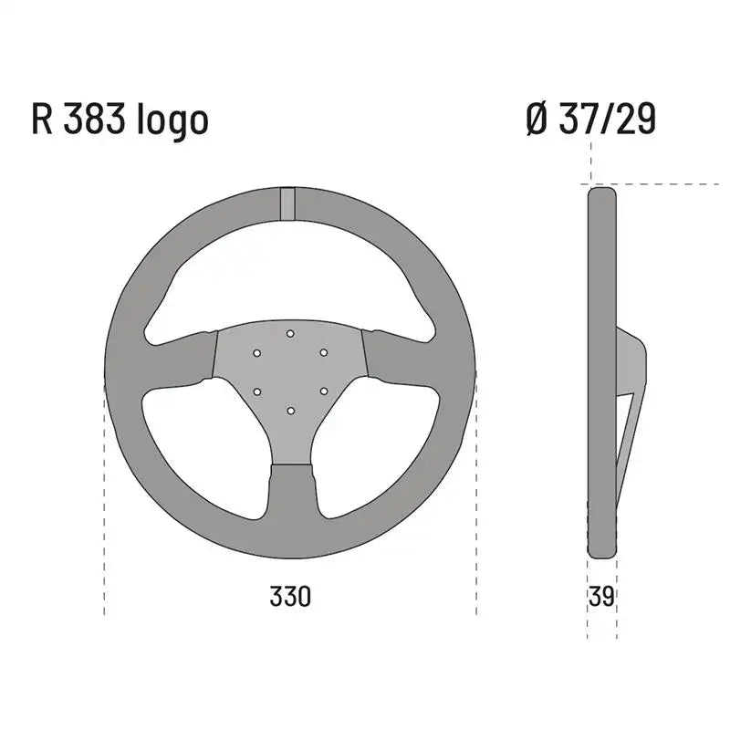 Sparco R-383 Logo Steering Wheel - Suede - FastLap Supply