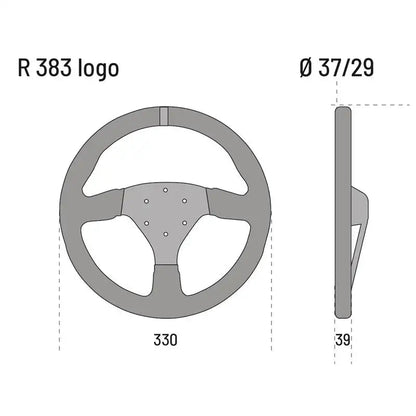 Sparco R-383 Logo Steering Wheel - Suede - FastLap Supply