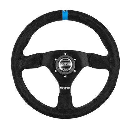 Sparco R-383 Logo Steering Wheel - Suede - FastLap Supply